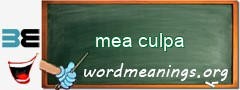 WordMeaning blackboard for mea culpa